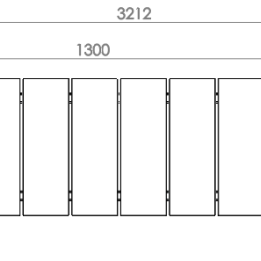 Gepoedercoat staal met Bankje Rechthoek-RAL7016-bodemplaat