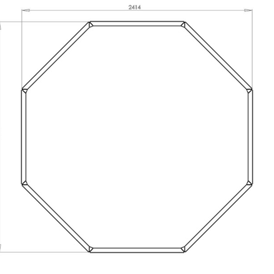 Gepoedercoat staal plantenbak Achthoek 100 hoogte=100cmkleur=Andere RALkleur