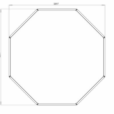 Gepoedercoat staal plantenbak Achthoek 120 hoogte=30cmkleur=RAL9005