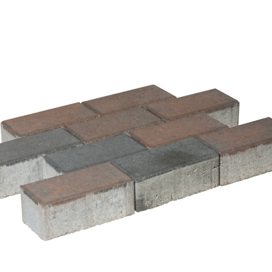 Halve Betonklinker 10,5x10,5x8 cm Bruin-zwart  (komo-keur)