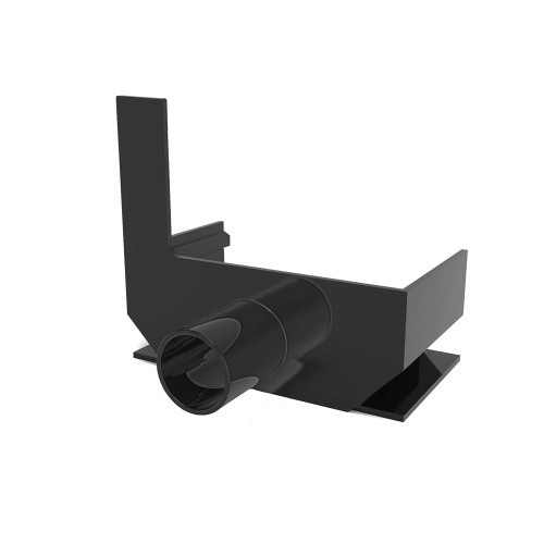 Sleufgoot zwart aluminium Sidedrain/75 eindstuk links + uitloop 50 mm