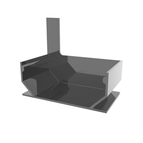 Sleufgoot zwart aluminium Sidedrain/75 eindstuk rechts