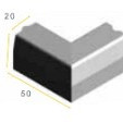 Trottoirband hoekstuk 18/20x25 90° uitw. zwart visbek