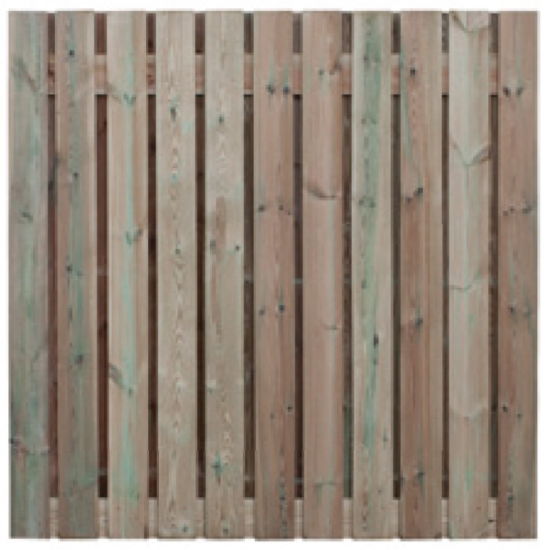 Grenen scherm 23 planks 16 mm - recht 180x165 cm