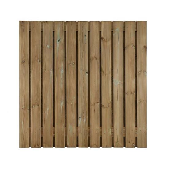 Grenen scherm 23 planks 16 mm - recht 180x165 cm