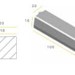 Trottoirband 18/20x16x100 grijs vis K