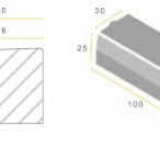 Trottoirband 28/30x25x100 grijs vis K