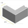 Hoekstuk 15x25 90° uitw. grijs vis