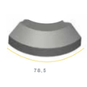 RWS Bochtstuk 11,5/22,5x25x78,5 R=10 uitw. grijs vis