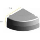 Trottoirband hoekblok 18/20x25 90° uitw. zwart vis