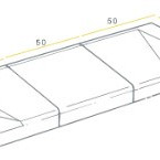 Inritblok 13/15 18x45x50 rechts zwart vis