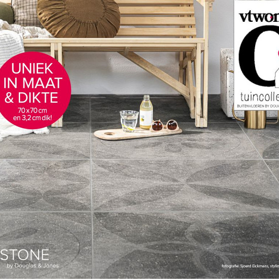 Solostone Decor Hormigon Flower Antracite 70x70x3,2 cm