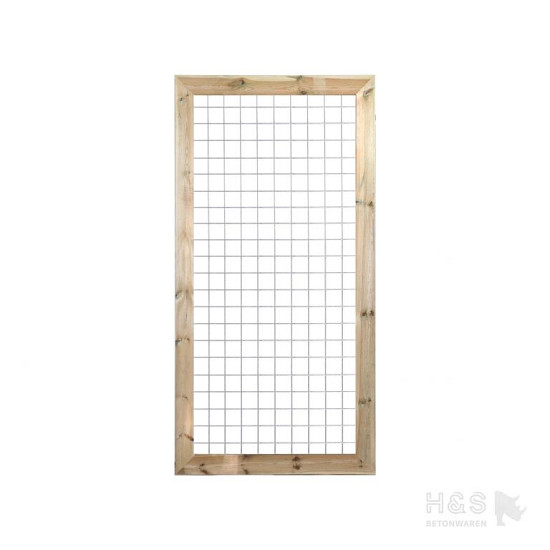 Betonijzer trellis (grenen ombouw) 180x90 cm