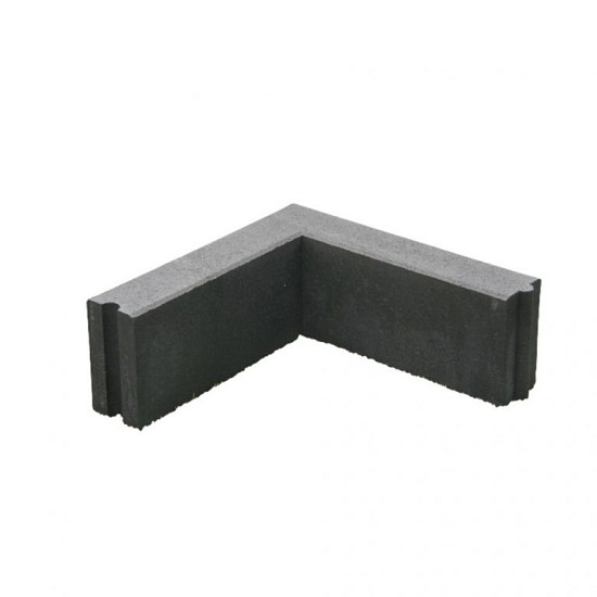 Opsluitband hoekstuk 10x20x50/50 zwart h&d K