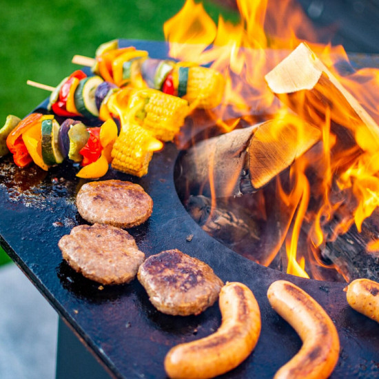 Barbecue 100-Corten-Met rooster-Met deksel-Zonder verrijdbaar onderstel