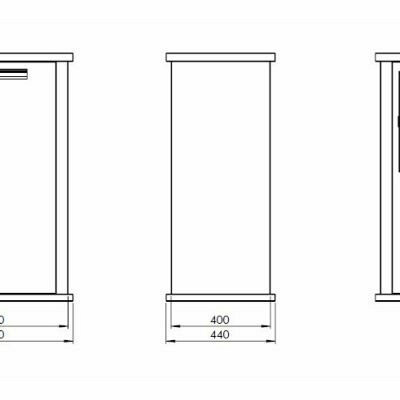 Gepoedercoat staal brievenbus Type M-RAL9005 (zwart)