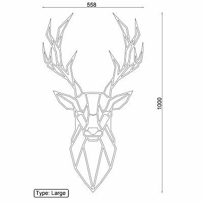 Cortenstaal wanddecoratie Deer 1.0-Large