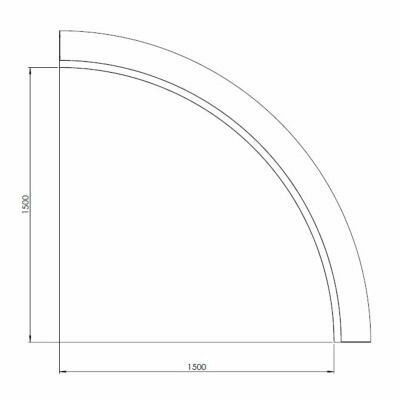 Cortenstaal keerwand binnenbocht 150x150cm (hoogte 30cm)