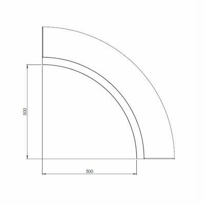 Cortenstaal keerwand binnenbocht 50x50cm (hoogte 30cm)