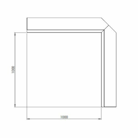 Cortenstaal keerwand binnenhoek 100x100cm (hoogte 60cm)