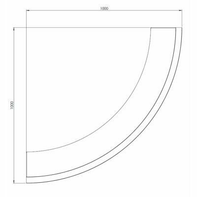Cortenstaal keerwand buitenbocht 100x100cm (hoogte 30cm)