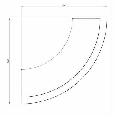 Cortenstaal keerwand buitenbocht 50x50cm (hoogte 50cm)