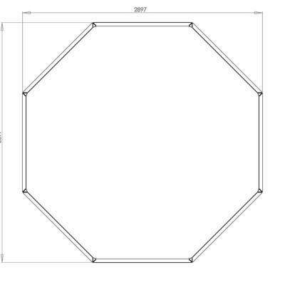 Gepoedercoat staal plantenbak Achthoek 100 hoogte=60cmkleur=RAL7016