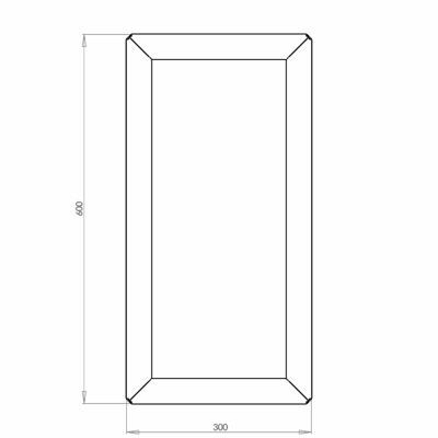 Cortenstaal plantenbak Rechthoek 30x60 hoogte=60cm opties=bodemplaat