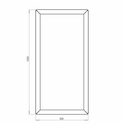 Cortenstaal plantenbak Rechthoek 50x100 hoogte=60cm opties=geen bodemplaat