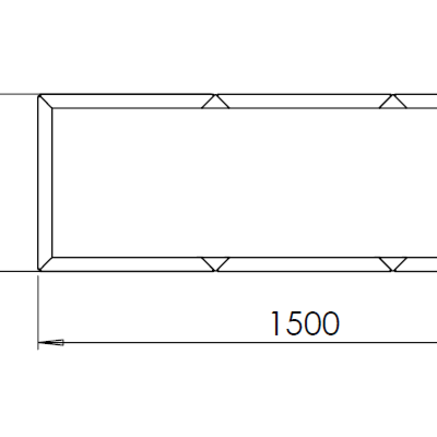 Cortenstaal plantenbak Rechthoek XL 150x50 hoogte=60cm opties=geen bodemplaat