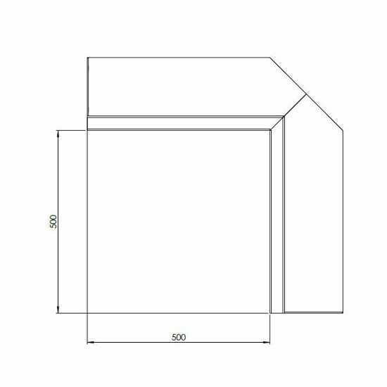 Gepoedercoat staal keerwand binnenhoek 50x50cm (hoogte 30cm)-RAL7016 (antraciet grijs)