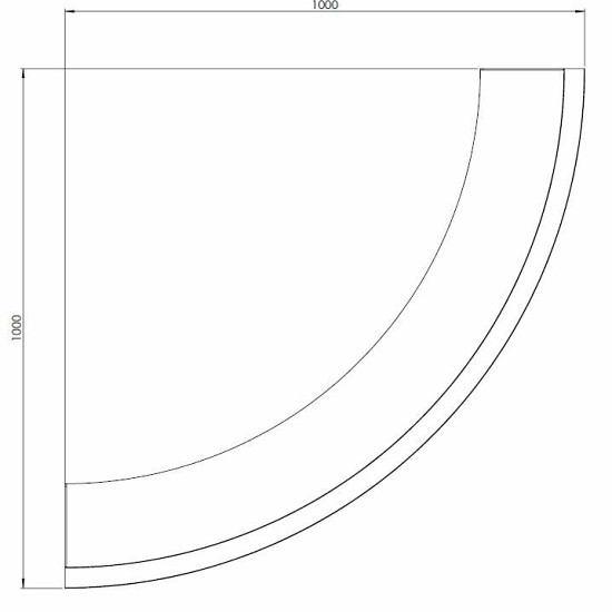 Gepoedercoat staal keerwand buitenbocht 100x100cm (hoogte 30cm)-RAL7016 (antraciet grijs)