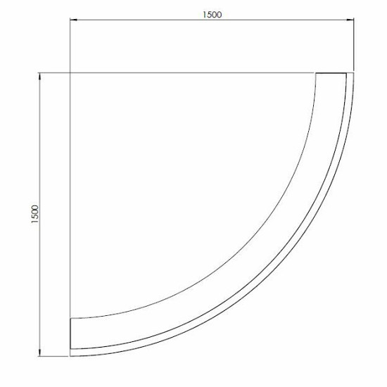 Gepoedercoat staal keerwand buitenbocht 150x150cm (hoogte 30cm)-RAL7016 (antraciet grijs)