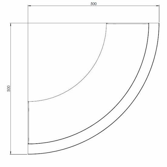 Gepoedercoat staal keerwand buitenbocht 50x50cm (hoogte 30cm)-RAL7016 (antraciet grijs)