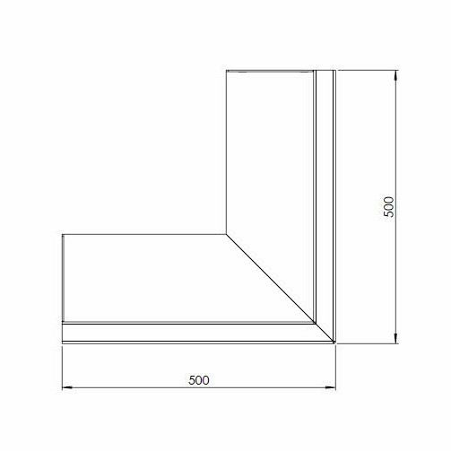 Gepoedercoat staal keerwand buitenhoek 50x50cm (hoogte 30cm)-RAL7016 (antraciet grijs)