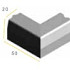 Trottoirband hoekstuk 18/20x25 90° uitw. zwart visbek