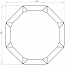 Cortenstaal plantenbak Achthoek 20 hoogte=100cm opties=bodemplaat + (16) voeten