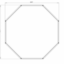 Gepoedercoat staal plantenbak Achthoek 120 hoogte=30cmkleur=RAL9005