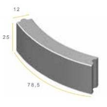 Bochtband 12x25x78,5 R=8 grijs h&d K