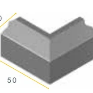 Geleideband hoekstuk 5/20x25x50 90° uitw. grijs vis