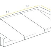 Invalide-inritblok 18/20 17/8x80x50 rechts grijs vis