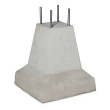 Betonpoer grijs glad (20x20)x(45x45)x51 cm + 4 draadeind M16 (met voet)