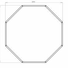 Gepoedercoat staal plantenbak Achthoek 100 hoogte=80cmkleur=Andere RALkleur