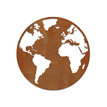 Cortenstaal wanddecoratie Globe-Small