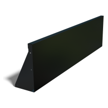 Gepoedercoat staal keerwand recht 150cm (hoogte 40cm)-RAL9005 (zwart)